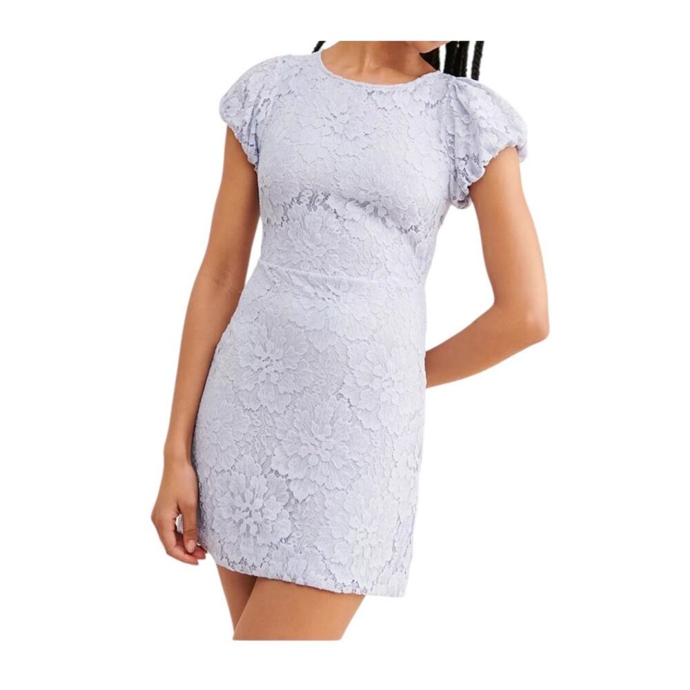 Free People Dress Hailee lace minidress light blue size Small S
